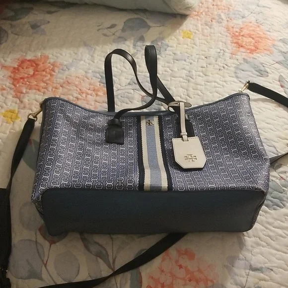 Tory burch Blue Gemini  link tote Canvas - Picture 3 of 13